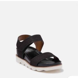 Franco Sarto Black Textured Sandals